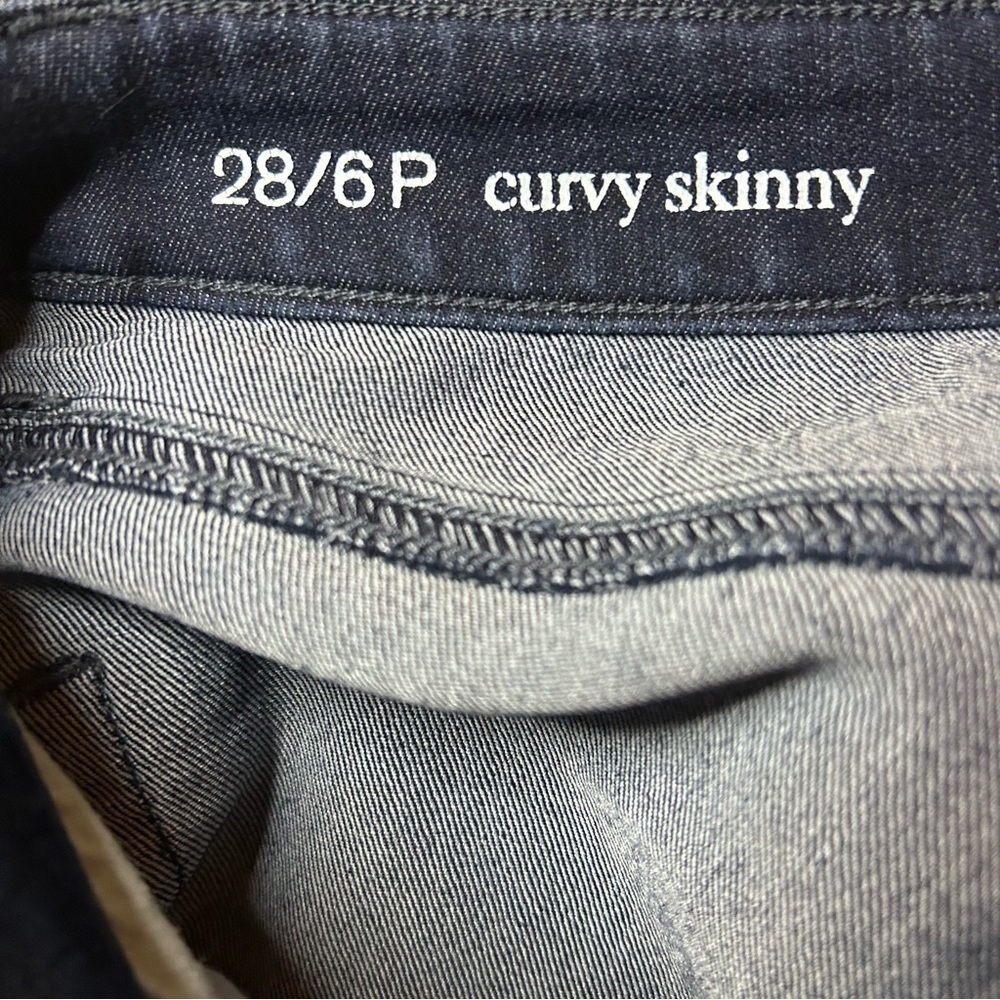 LOFT Curvy Skinny Jeans Petite 28P Dark Wash Stretch Denim 6P - Picture 8 of 11